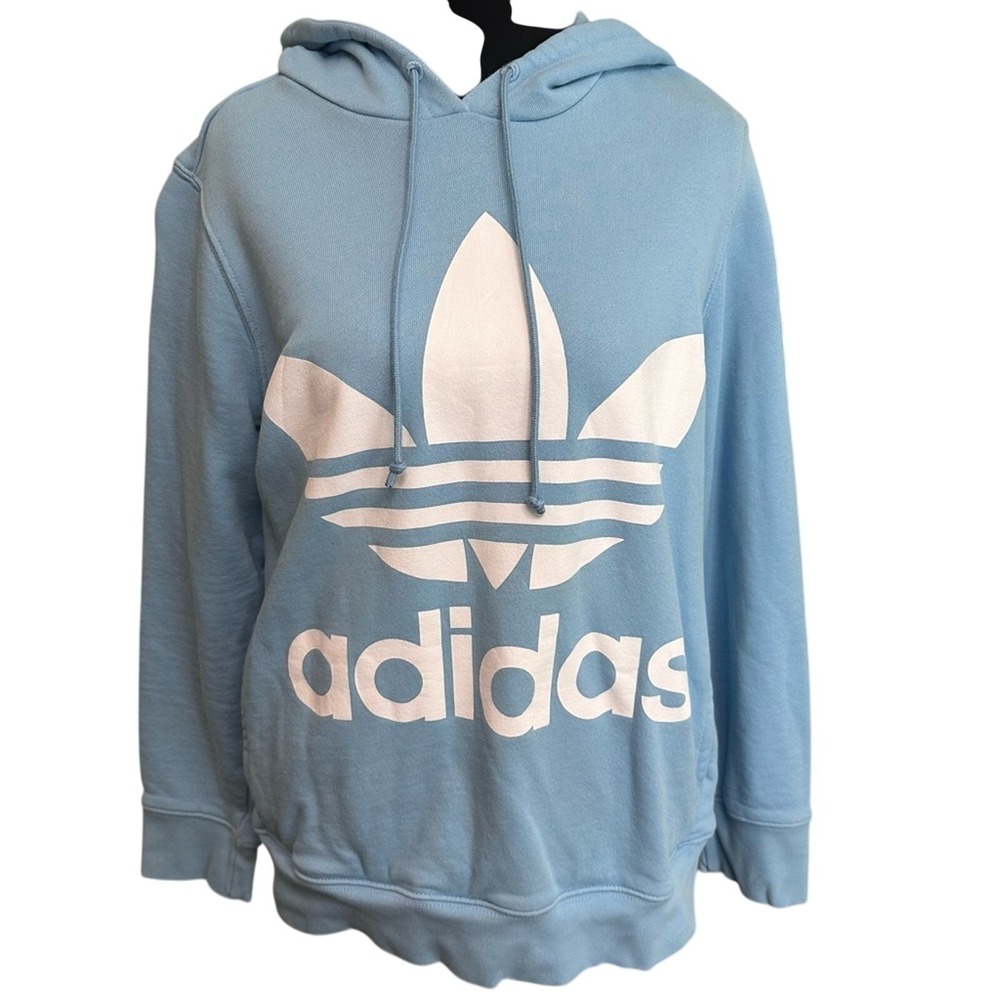 Adidas Baby Blue Hoodie Blokecore Thick Pullover Sweatshirt Streetwear Women's S